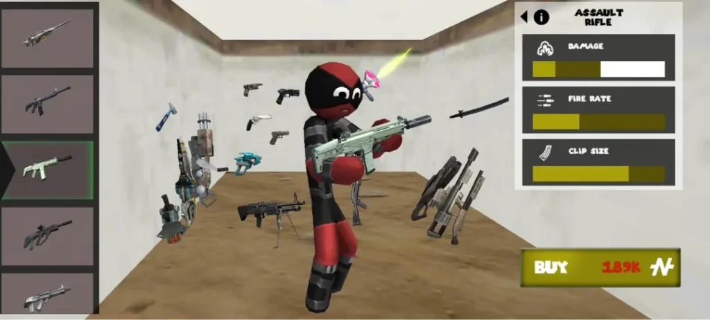 Additional weapons on stickman game