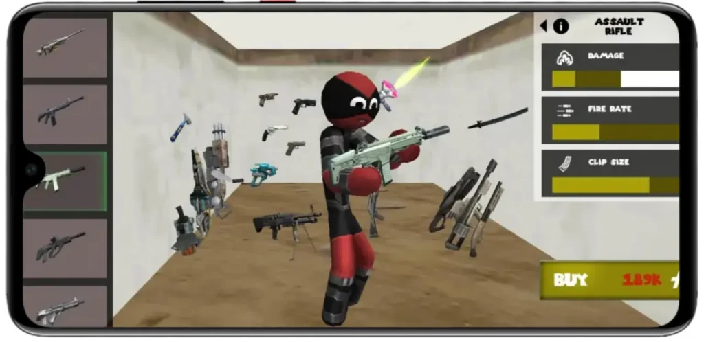 Additionals guns on stick man superhero game