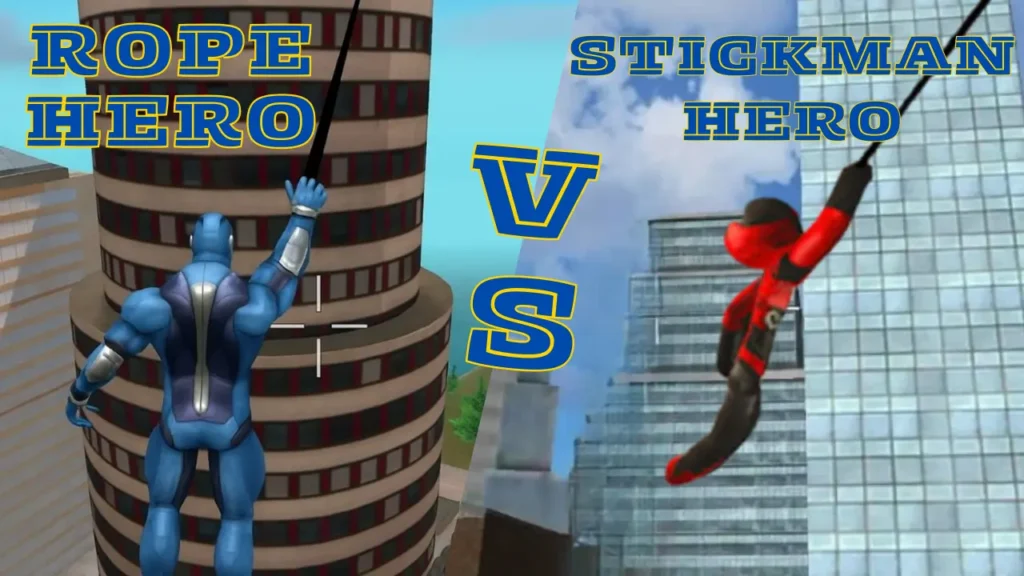 rope hero vs stick man-full comparison